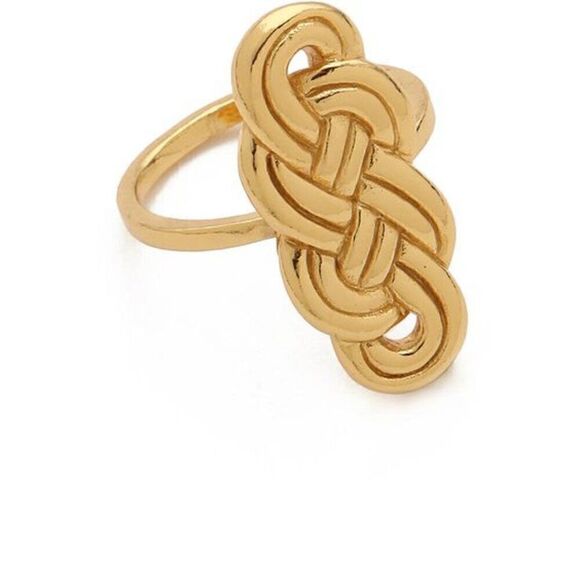 NWT Gorjana Gold Knot Celtic Rope Delicate Feminine Dainty Braid Modest Ring 7 - Picture 1 of 5
